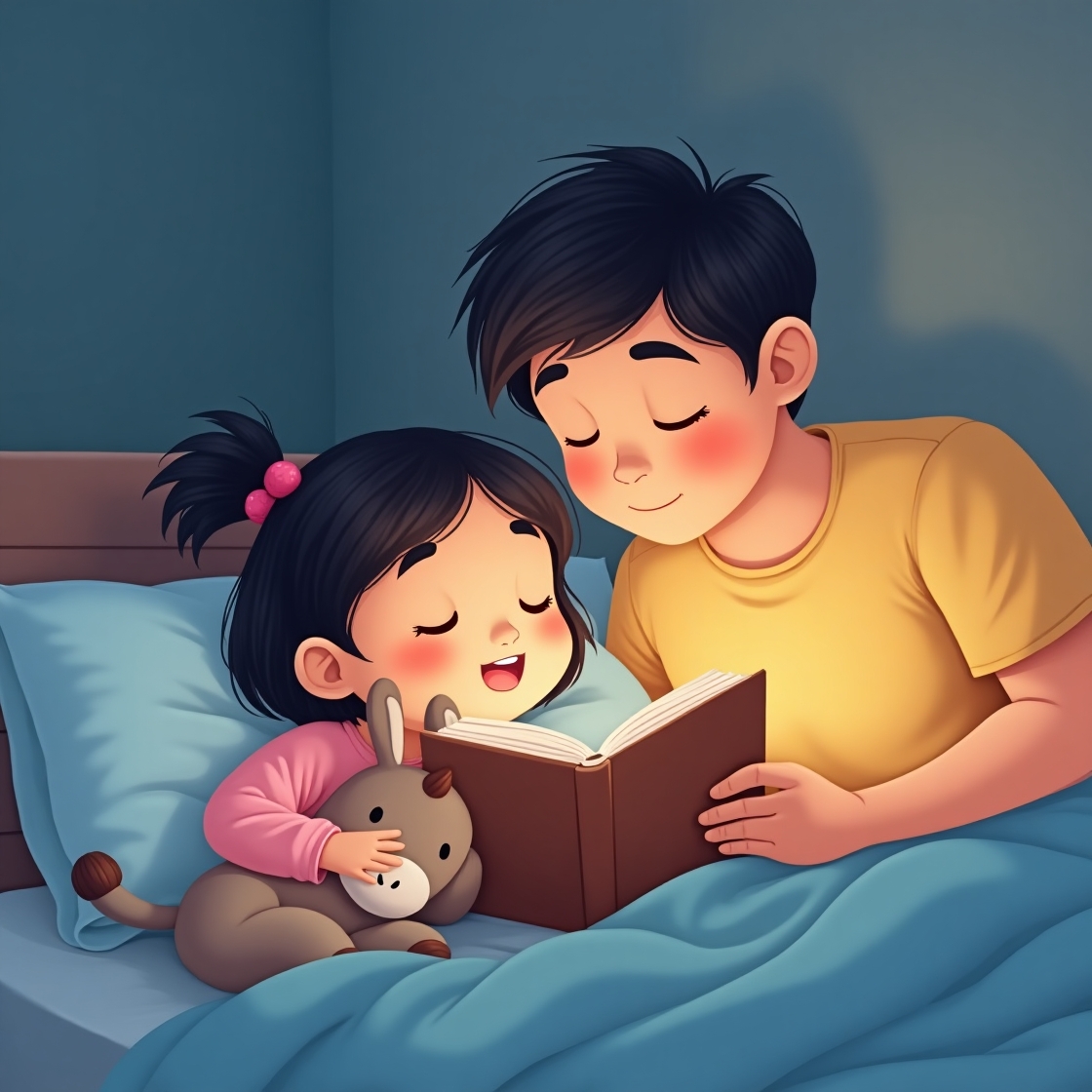 Dad reading to child