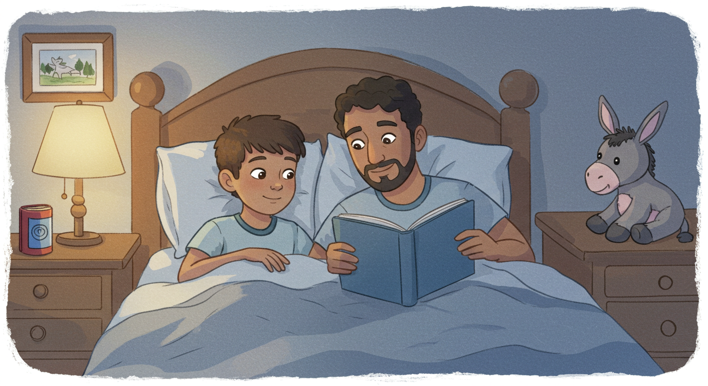 Dad reading to child