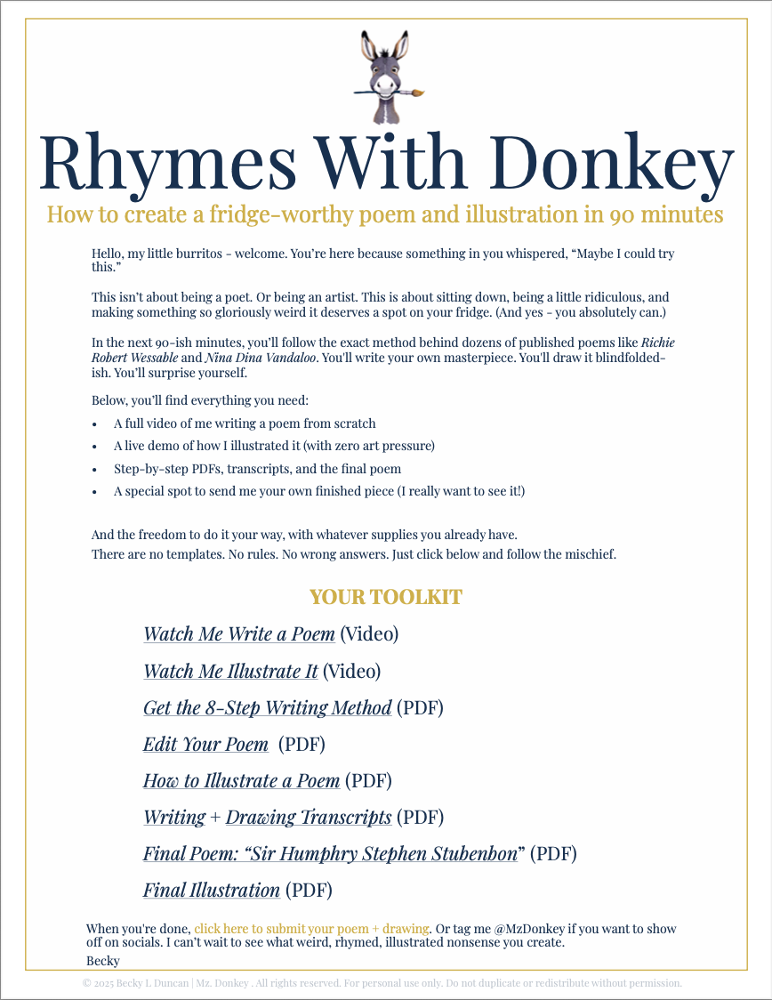 Rhymes with Donkey illustration